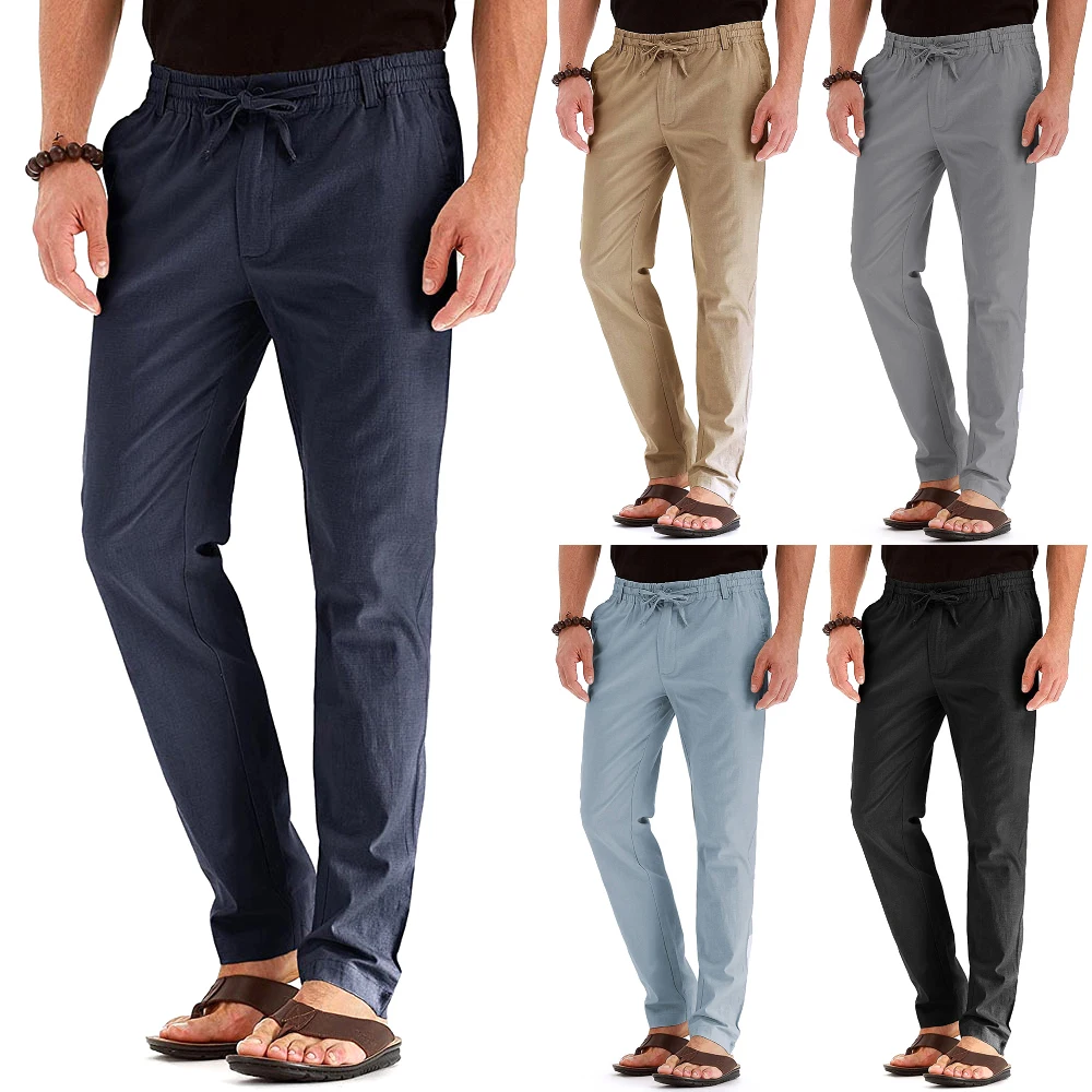 Брюки мужские повседневные деловые мешковатые штаны однотонная рабочая одежда