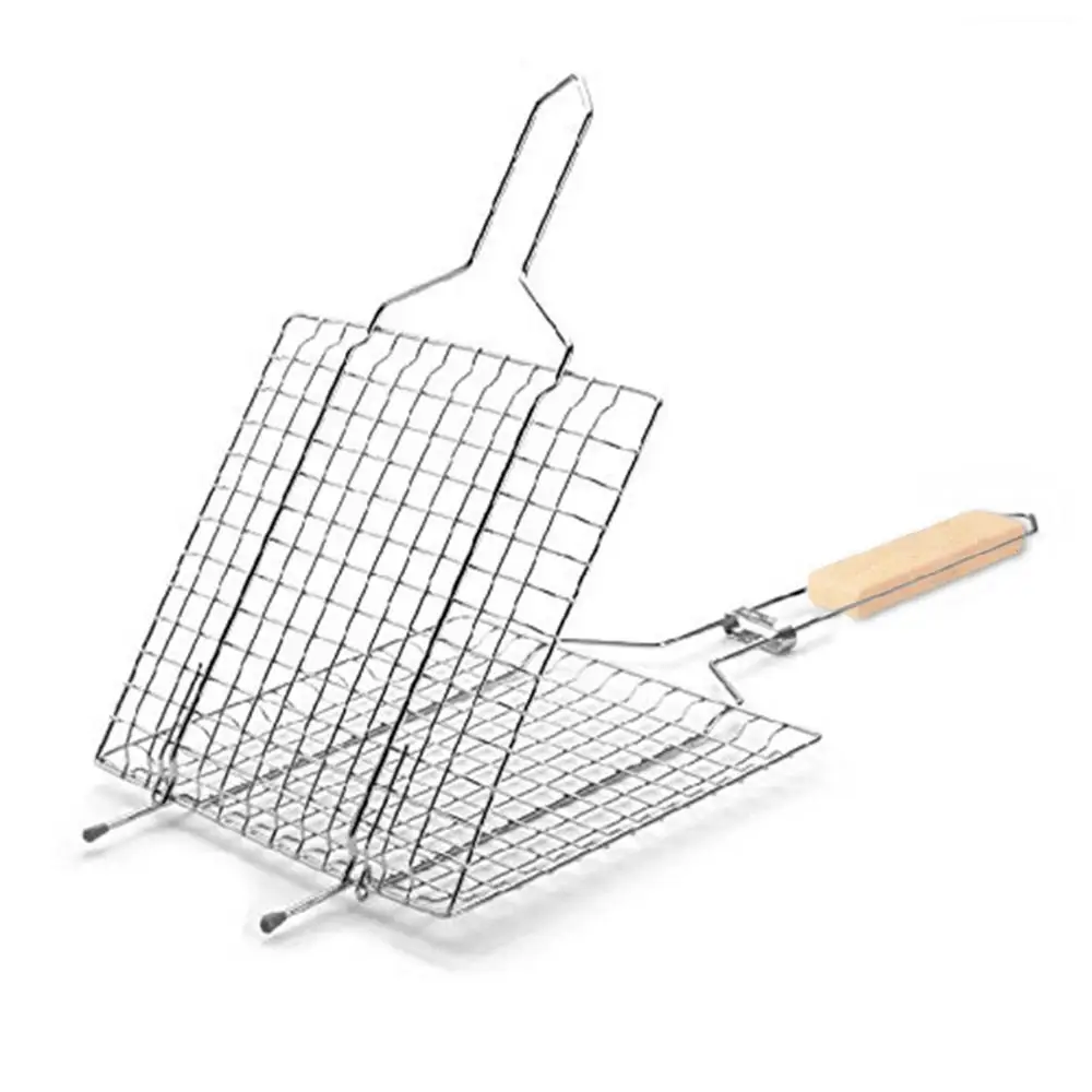 1 шт. рыбой зажим с антипригарным покрытием для барбекю рыбы Портативный сетка