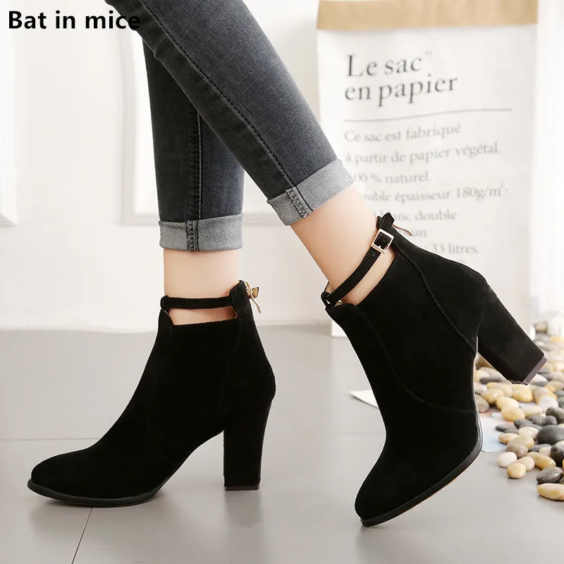 2019 осенние женские ботильоны martin на высоком каблуке модельные туфли лодочки