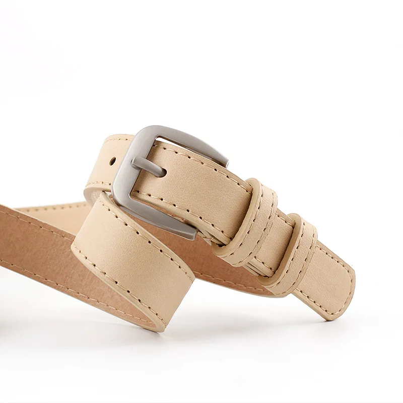 Ремень с квадратной пряжкой Женский широкий кожаный пояс золотистой розового