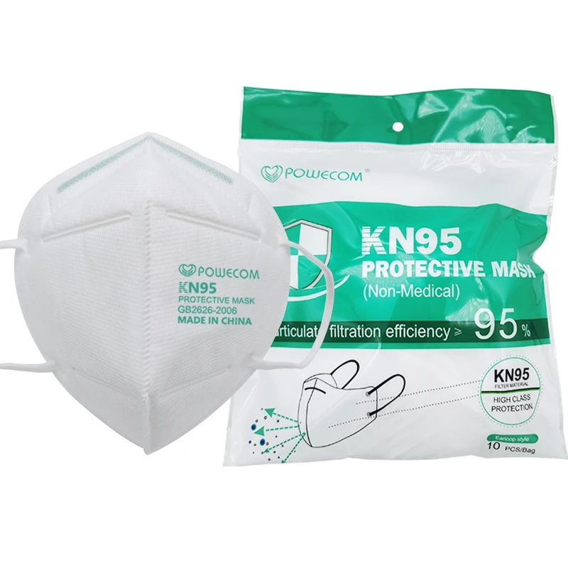 

POWECOM 4 Layers KN95 Mask FFP2 Safety Masks dustproof Face Mask Personal Protect 95% Filtration Filter Masks Respirator