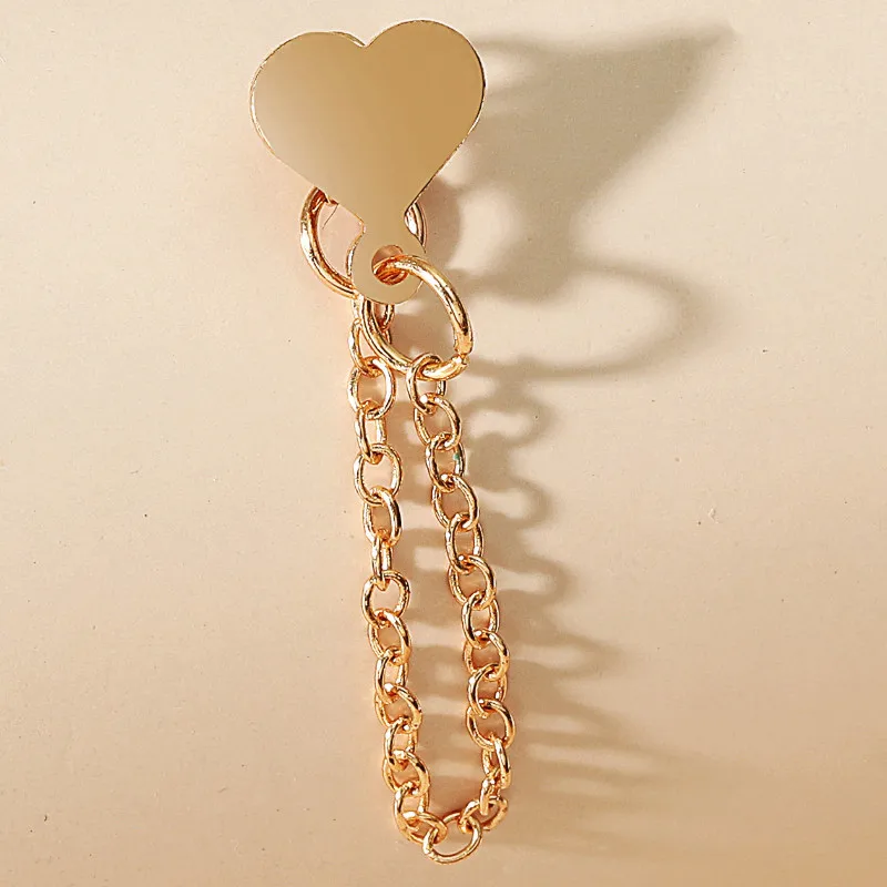 

2021 New Simple Heart Tassel Chain Earrings Party Jewelry Accessories for Women