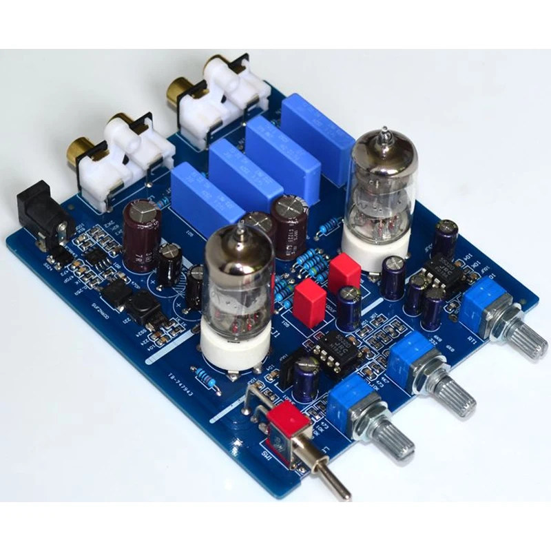 

Vogue YJ443 DC12V2A Fever HIFI Bile Preamp 6J1 Tube With High And Bass Adjustment Preamp HIFI Audio Amplifier Preamplifier