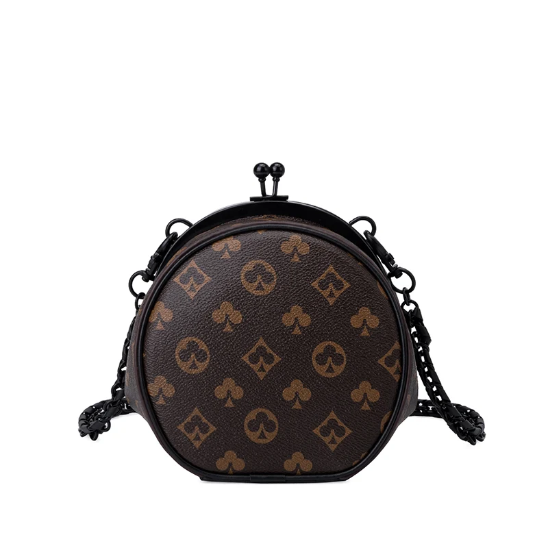 

New Style Luxury Fashion Small Round Bag Women Messenger Bag Ladies Atmospheric All-match One-shoulder Chain Small Bag