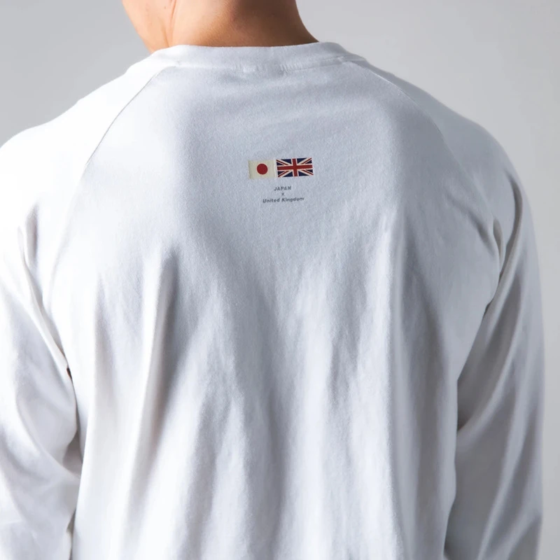 

2022 JP & UK Мужская свободная хлопковая Спортивная футболка для тренажерного зала, Мужская футболка с длинным рукавом для бега, мужские трениро...