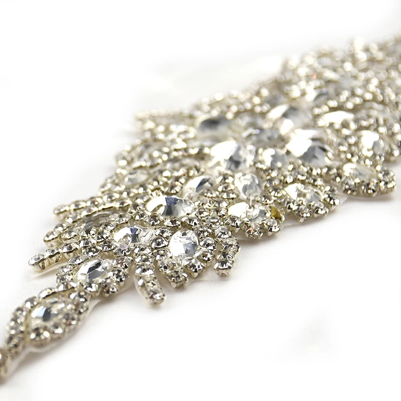 (1 шт.) Популярная аппликация со сверкающими стразами ручной работы для свадебной