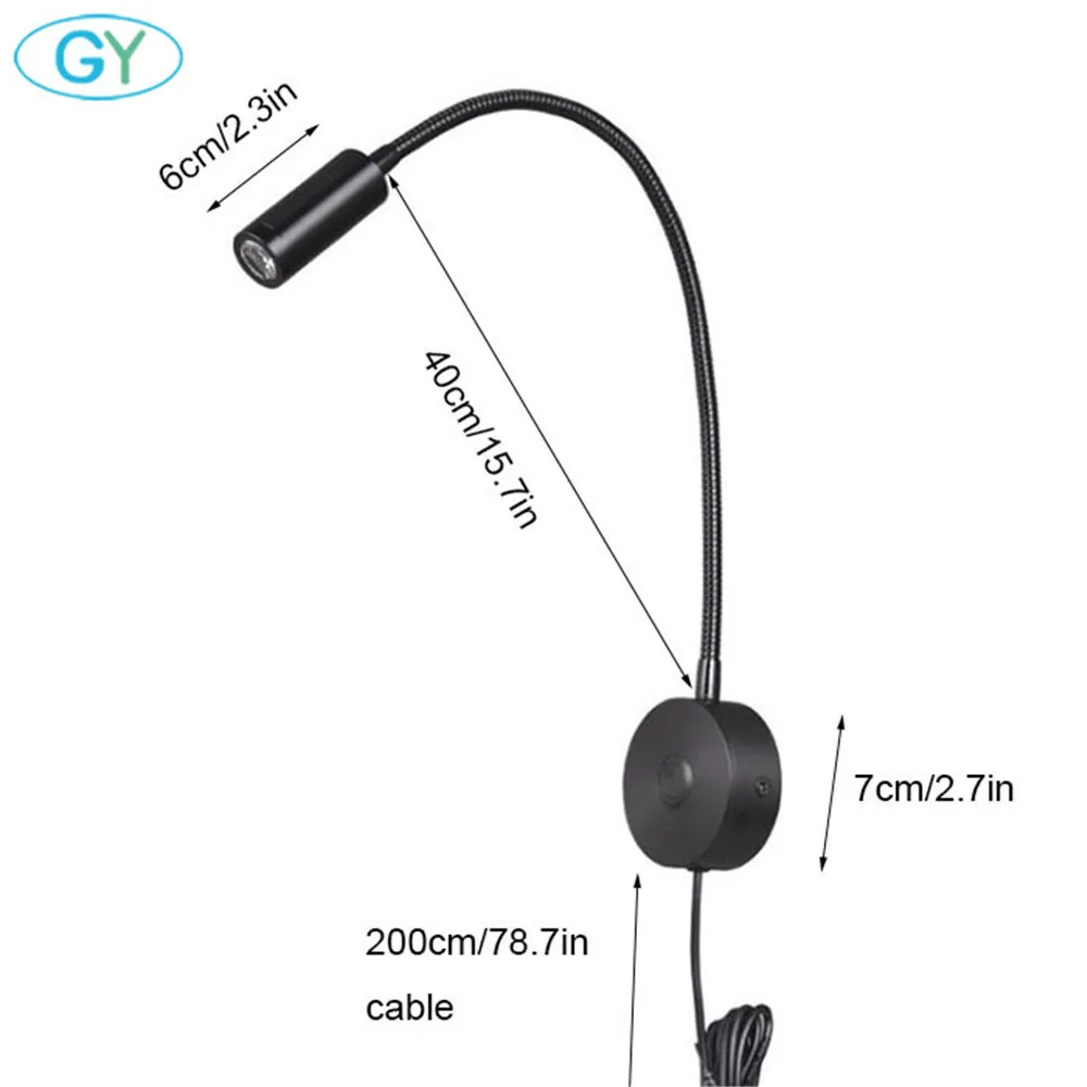 Приглушаемый настенный светильник с сенсорным выключателем со штепсельной