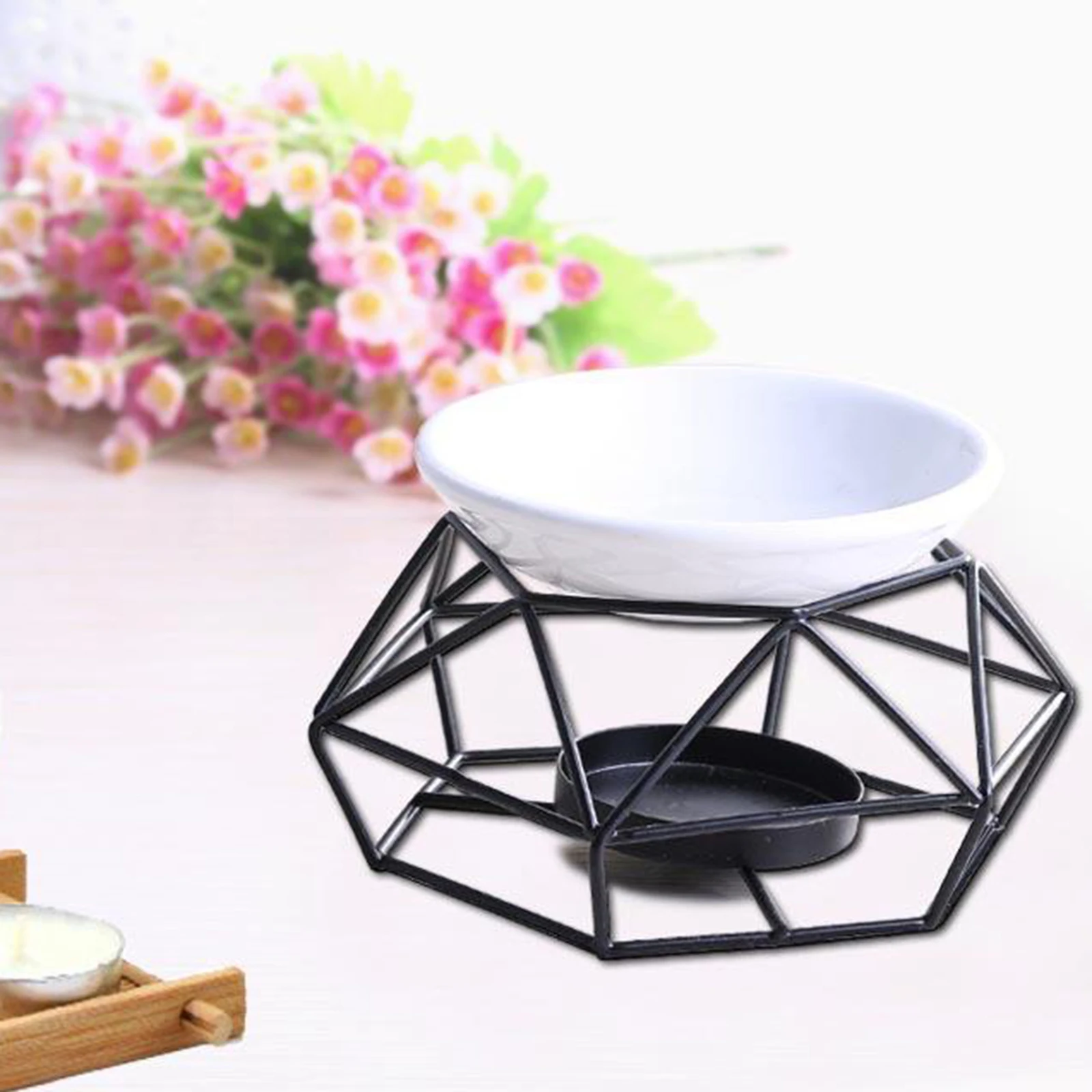 

Delicate Romantic Ceramic Tealight Candle Holder Oil Burner, European Style