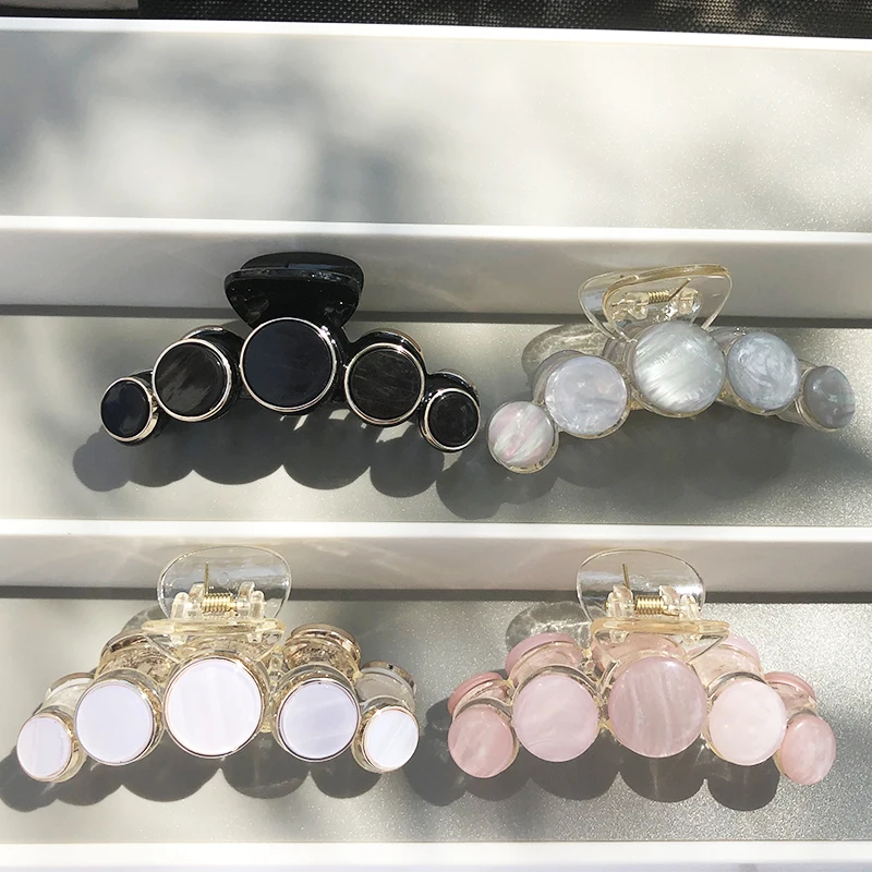 Заколка для волос женская с кристаллами и жемчугом пластиковая - купить по