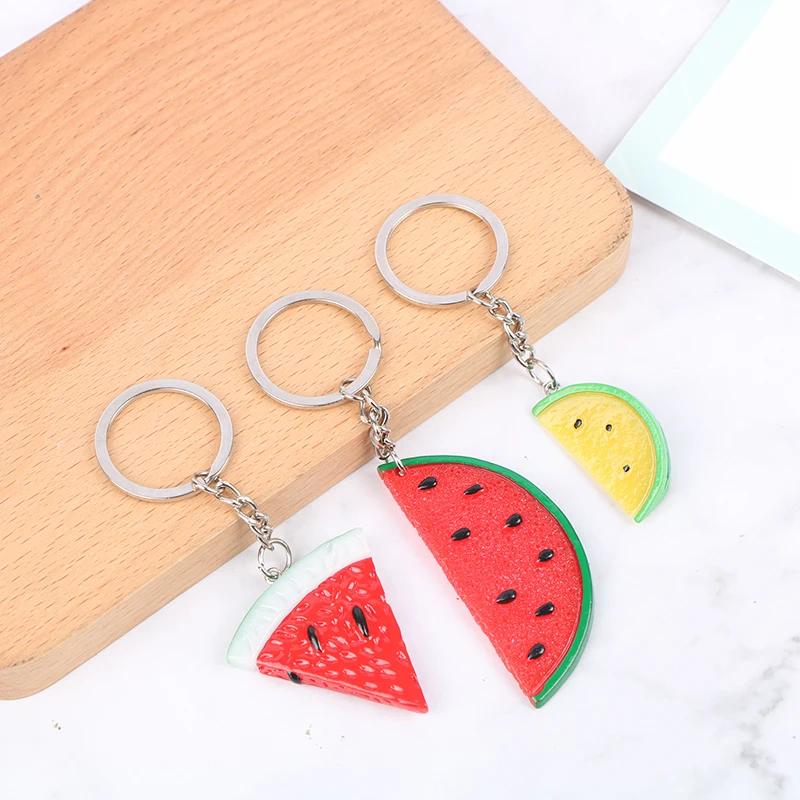 2pcs Cute Fruit Key Rings Apple Watermelon Kiwi Keychain For Women Bag Pendant Promotional Gifts | Украшения и аксессуары