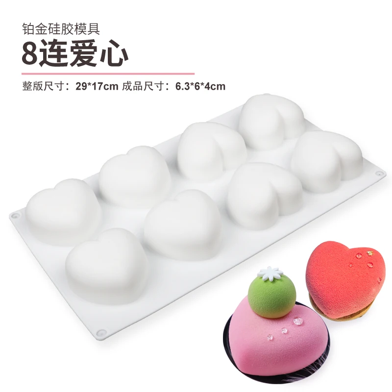 

Heart Cake Baking Mold Chocolate Silicone Cute Eco Friendly Cheesecake Baking Mold Not Stick Reposteria Home Cookware DG50BM