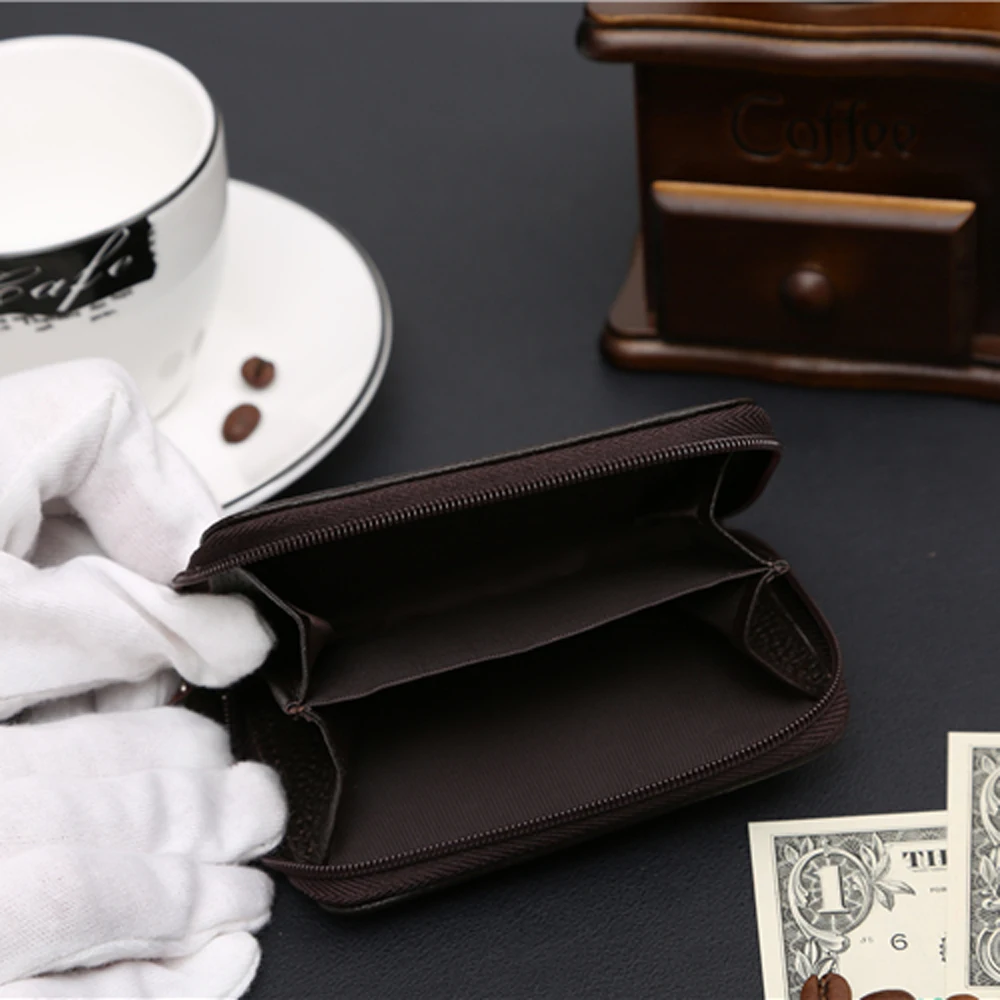

Zipper Little Genuine Leather Mini Small Money Men Women Change Coin Purse Wallet Holder Female Male For Pouch Bag Case Partmone