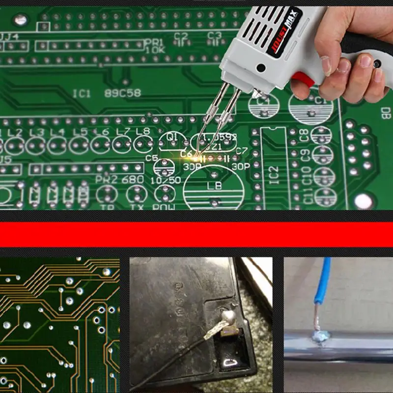 

220-240V 100W Electric Soldering Iron Gun Hand Welding Tool Hot Air Heat Repair Kit With Solder Wire EU Plug
