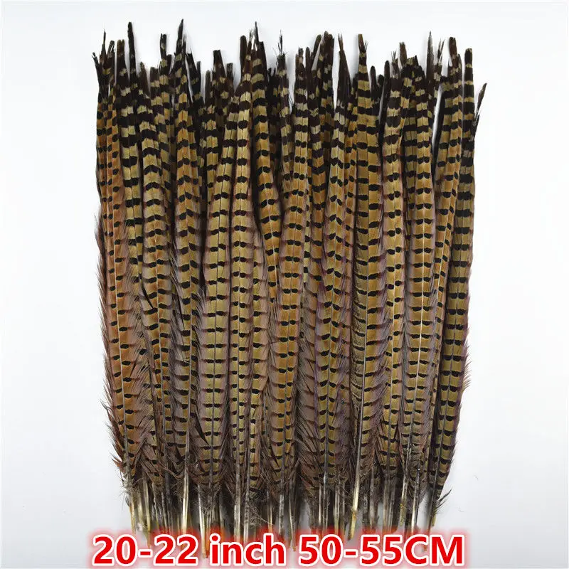 50-55CM 20-22Inch 25-75 см 10-3" натуральные Колечки перья из хвоста фазана для рукоделия Свадебные украшения DIY Декор натуральные перья, пух - Цвет: 50-55CM 20-22Inch