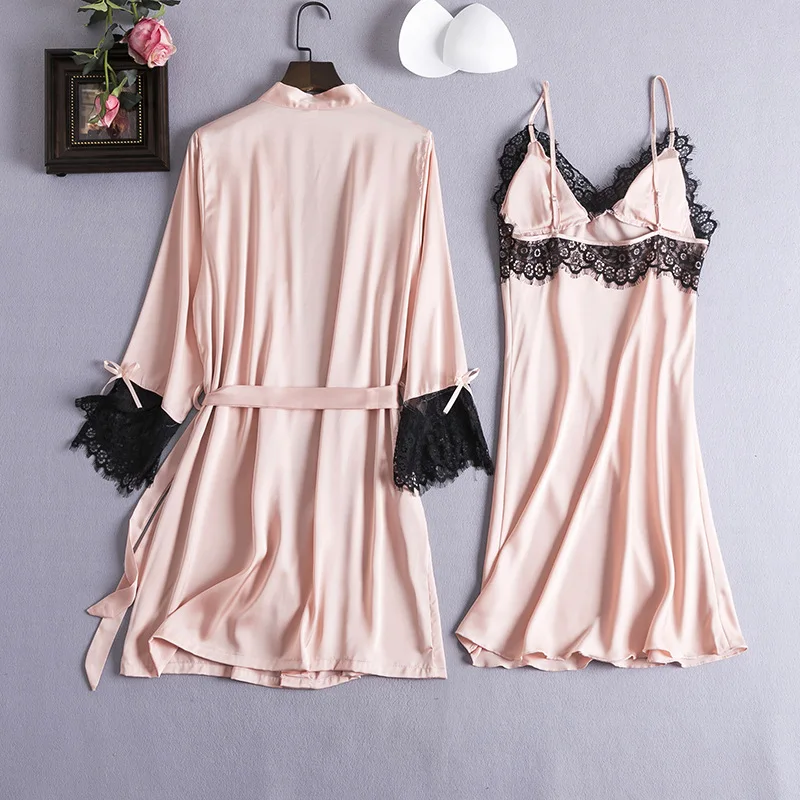 Пикантная ночная рубашка женская пижама из 2 предметов Пижама с V-образным