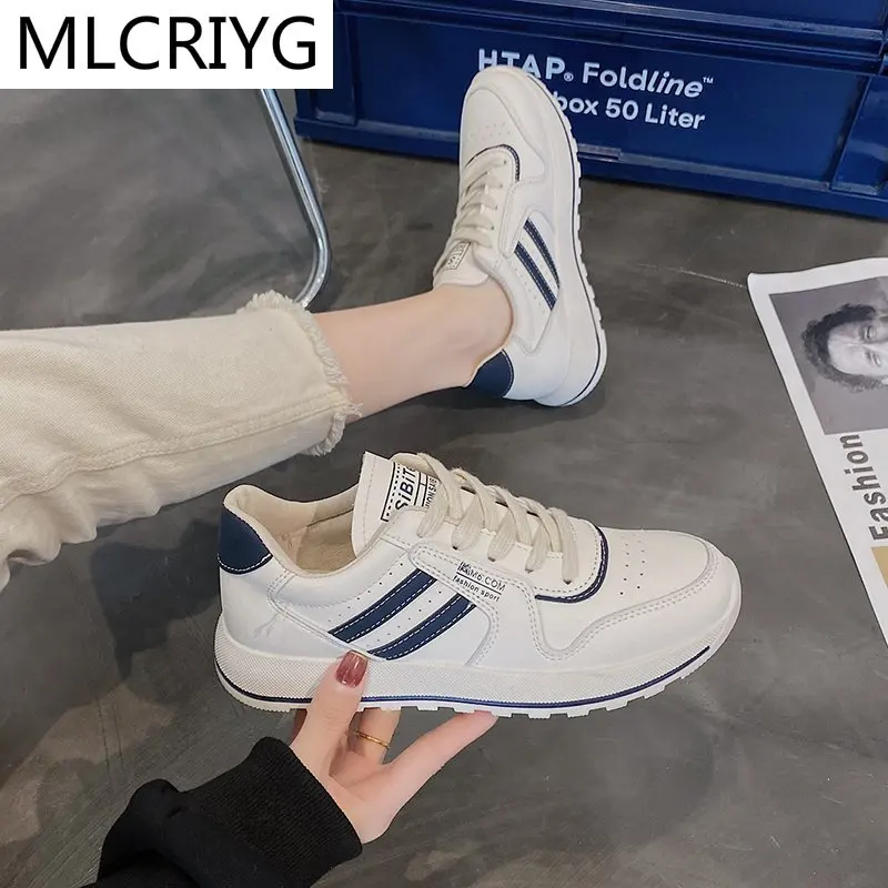 

2021 Spring New Solid Color Comfortable Women Casual Shoes Fashion Lace-up Breathable Sneaker Platform Vulcanized Women's Shoes