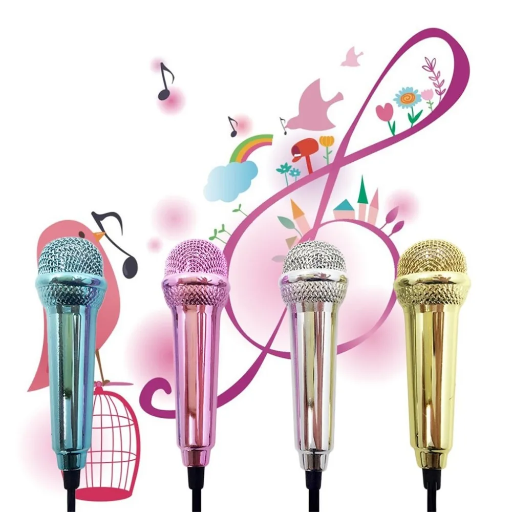 

Portable 3.5mm Stereo Studio Mic KTV Karaoke Mini Microphone For Cell Phone Laptop PC Desktop Small Size Microphone