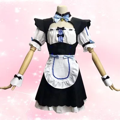 Blue dress Chocola NEKOPARA Косплей шоколадный ванильный костюм горничной кошки Neko Girl NEKOPARA косплей Женский костюм игра и парики Хэллоуин - Цвет: Blue dress