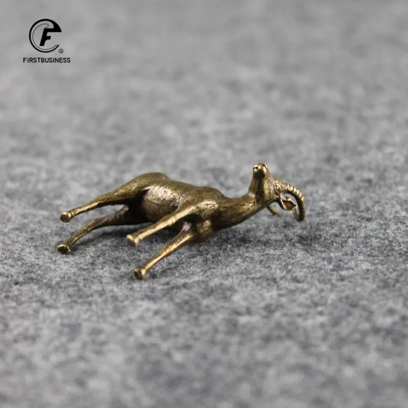Медный лидер овец маленькие украшения античная латунь миниатюрная Статуэтка