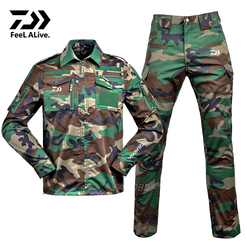 

Daiwa Spring Summer Autumn Fishing Jackets Camouflage Military Fishing Suits Outdoor Sport Fishing Set Windproof Men's Jackets