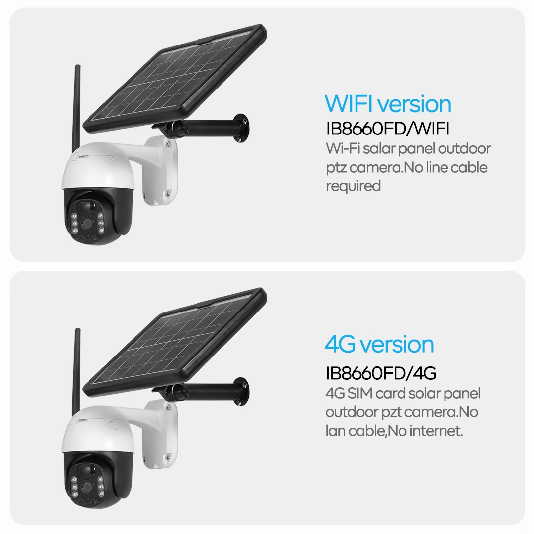 wifi version ptz camera outdoor 1080p 8w solar panel rechargeable battery powered energy saving security 12m pir motion p2p free global shipping