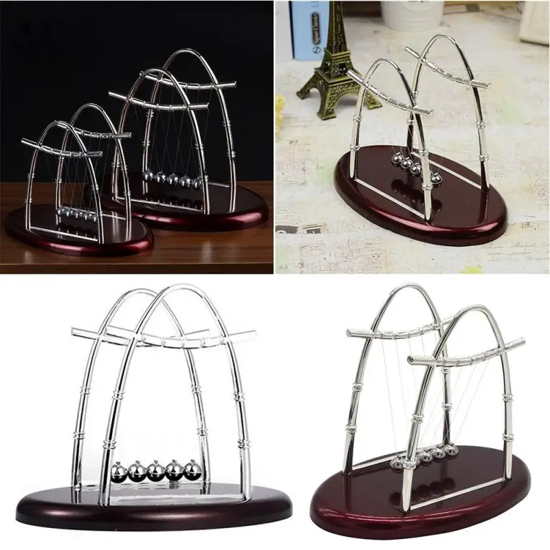 Physics Science Newton Ball Kids Educational Toy Cradle Ornament Gift Steel Balance Metal Pendulum Desk Decor | Дом и сад