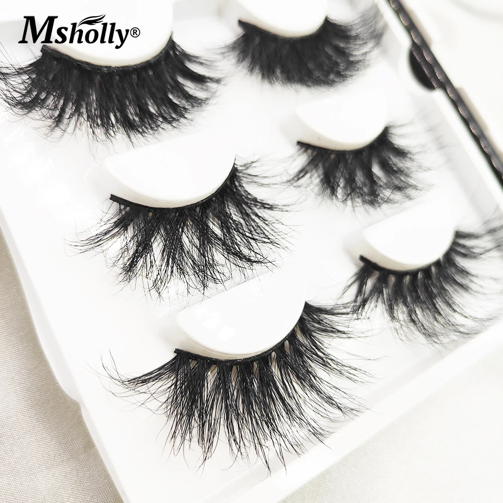 

3D Mink Eyelashes Natural Fluffy False Lashes Bulk Square Lash Boxes Packing Make Up Wholesale Handmade Reusable 25mm Eyelashes