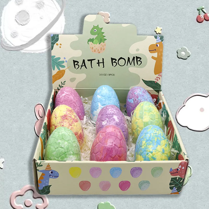9Pcs/set Bath Bombs For Kids With Toys Inside Colorful Egg Fizzies Gentle And Safe Spa Fizz Balls Birthday Gift |