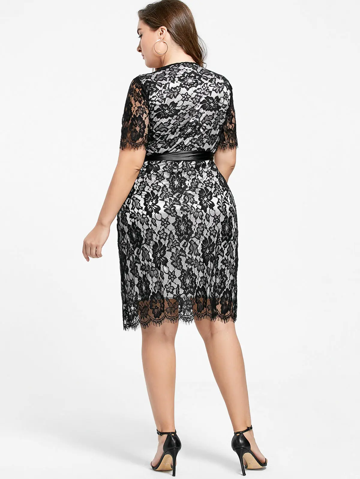TUHAO Big Size 5XL 4XL 3XL Women Lace Dress Elegant Party Night Dresses Casual Loose Sexy Plus Size Dress Large Vestidos LZ24