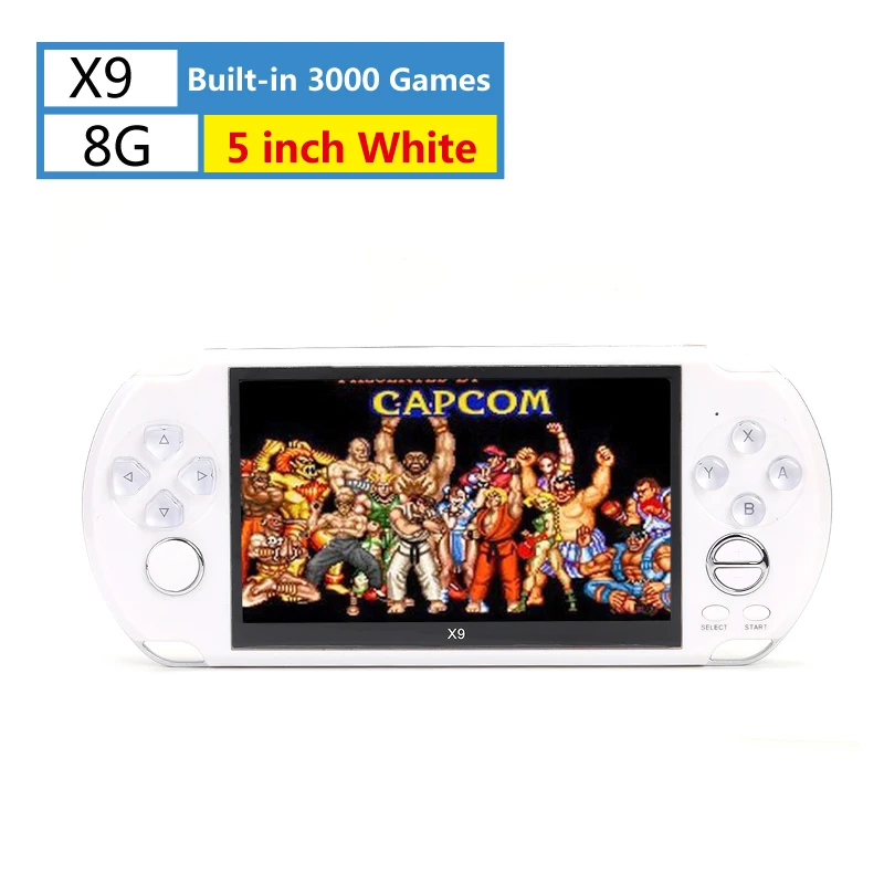 X9 8GB White X16 7 дюймов игровой консоли 8 Гб 16 г ручной X19 чехол для телефона в виде ретро-игровой плеер встроенный 2500/3000 игр X12 плюс видео игрового контроллера геймпад для Neogeo Arcade - Цвет: X9 8GB White