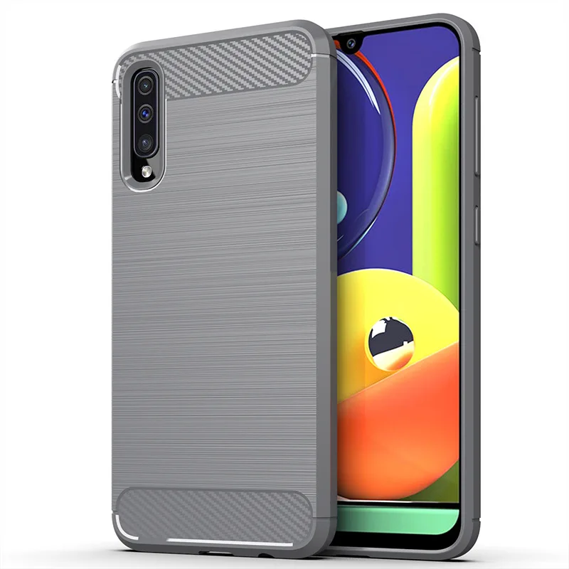 Чехол для телефона для samsung Galaxy A50S защита из углеродного волокна узор силиконовый Ударопрочный Мягкий
