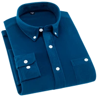 aoliwen brand autumn winter business casual shirts simple stylish mens classic british style corduroy warm long sleeved shirt