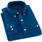 Мужская Вельветовая рубашка Aoliwen, осенне-зимняя Классическая деловая Повседневная рубашка с длинными рукавами, в британском стиле