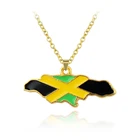Jamaica National Map кулон в форме флага ожерелья золотого цвета ювелирные изделия Jamaican подарки карты ожерелье с цепочкой, чокер аксессуары