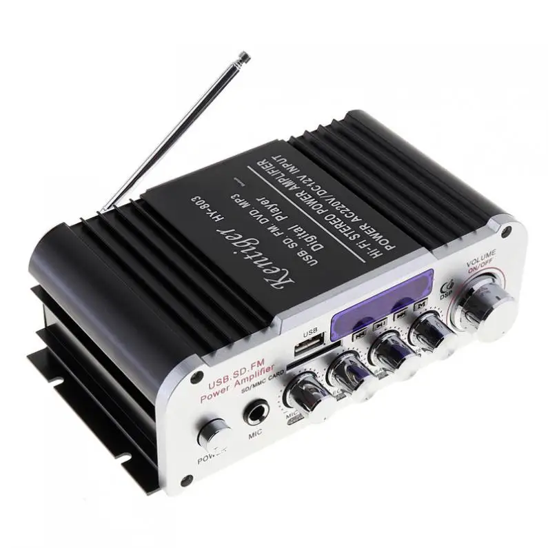 Kentiger HY-803 2CH автомобильный Hi-Fi Bluetooth mp3 amplifier12V amplificador автомобильный аудио стерео усилитель мощности fm-радио плеер