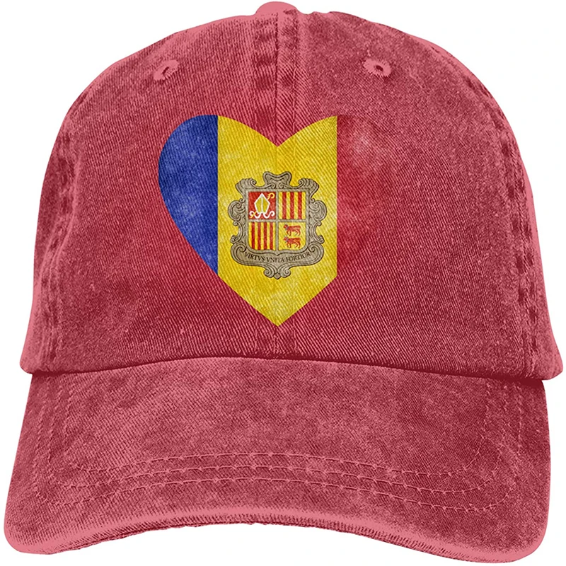 

Fashion Soft Andorra Heart Flag Hat Gift Dad Hat Trucker Hat Cowboy Hat