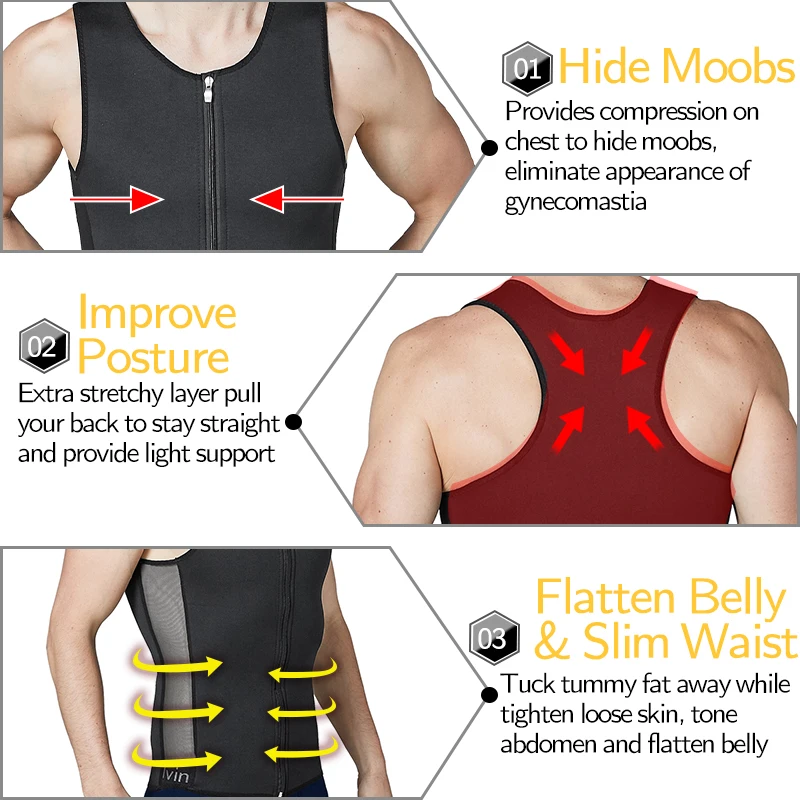 Мужская компрессионная майка для похудения похудения|Беговые жилеты| |