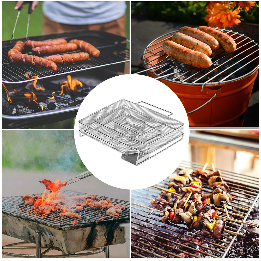 

1PC Cold Smoke Generator Barbecue Smoke Box Stainless Steel Barbecue Cooking Tool Smoker Salmon Bacon Wood Chip Smoking Box
