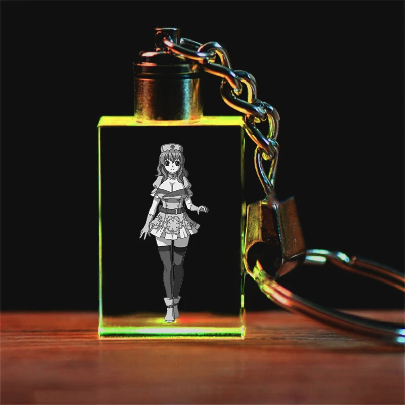 COSANER Mahou Shoujo Square Anime LED Key Chains Keyring Crystal Keychain Light Keyholder Unisex Customized Gifts | Украшения и