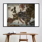 Ретро-Карта Европы, нетканый плакат 59x42 см, Карта мира для дома и офиса, украшение для бара, наклейка на стену для культуры, товары для путешествий