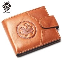 new coin purse cheap mens round frame tiger pattern wallet genuine leather for men card holder strong