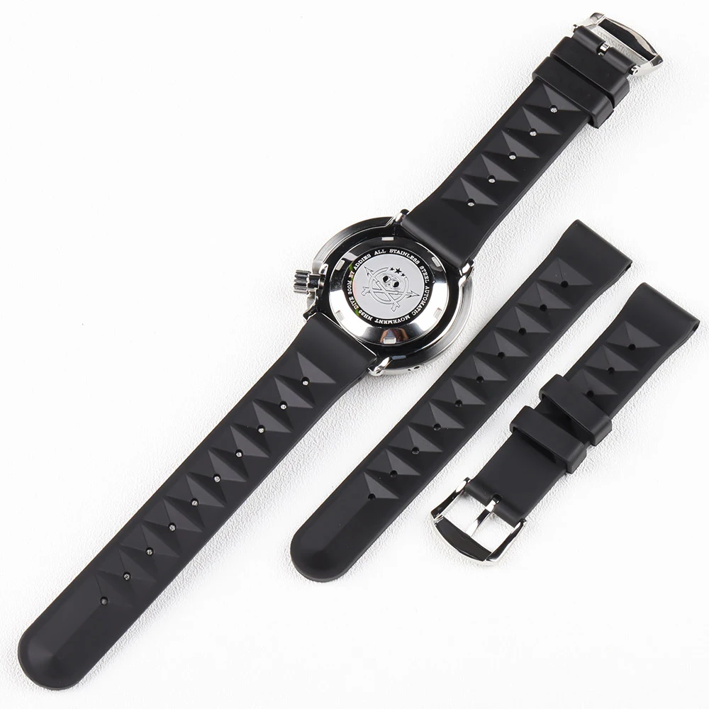 

22mm Waffle Strap For Mechanical Watch 20mm Watch Bracelets Fashion 20/22 mm Universal Mens Watch Band Rubber