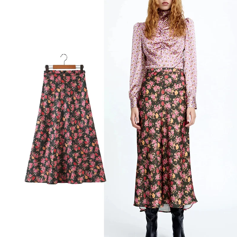 

Женская длинная юбка с принтом, в винтажном уличном стиле