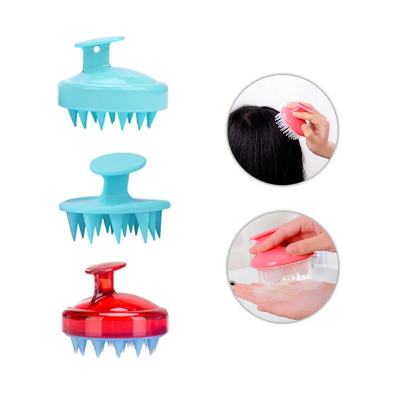 

100pcs Silicone Shampoo Comb Massage Bath Brush Washing Hair Scalp Scrub Air Cushion Cleaning Bathroom Accessories Women DH5858