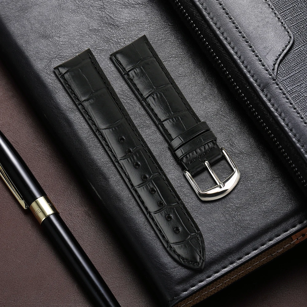 MAIKES New watch bracelet belt black watchbands genuine leather strap watch band 18mm 20mm 22mm watch accessories wristband