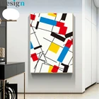 Абстрактная живопись, изображение в клетку от Piet Cornelies Mondrian, Современная Картина на холсте, Постер, настенное искусство для гостиной, Декор для дома
