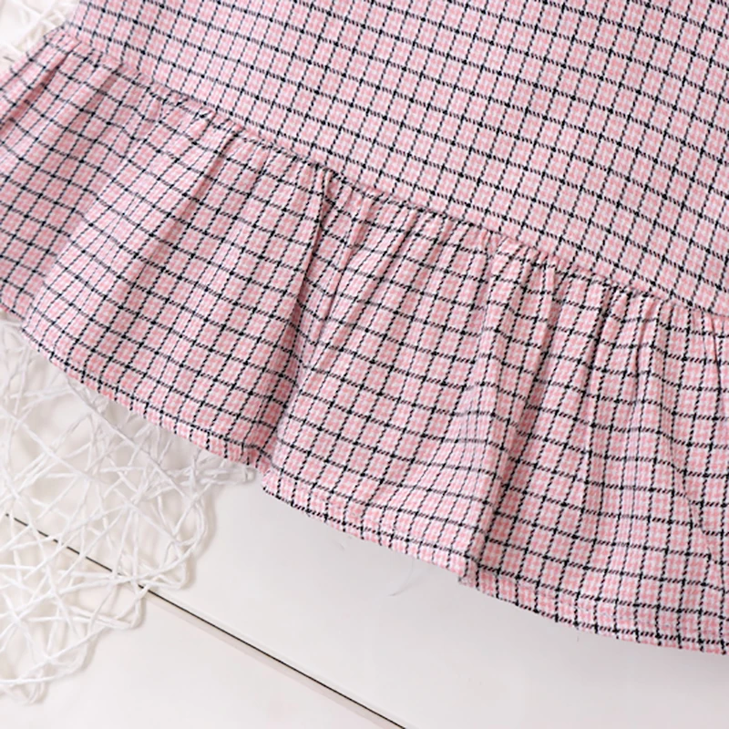 Платье для маленьких девочек детское платье принцессы на бретелях в клетку из