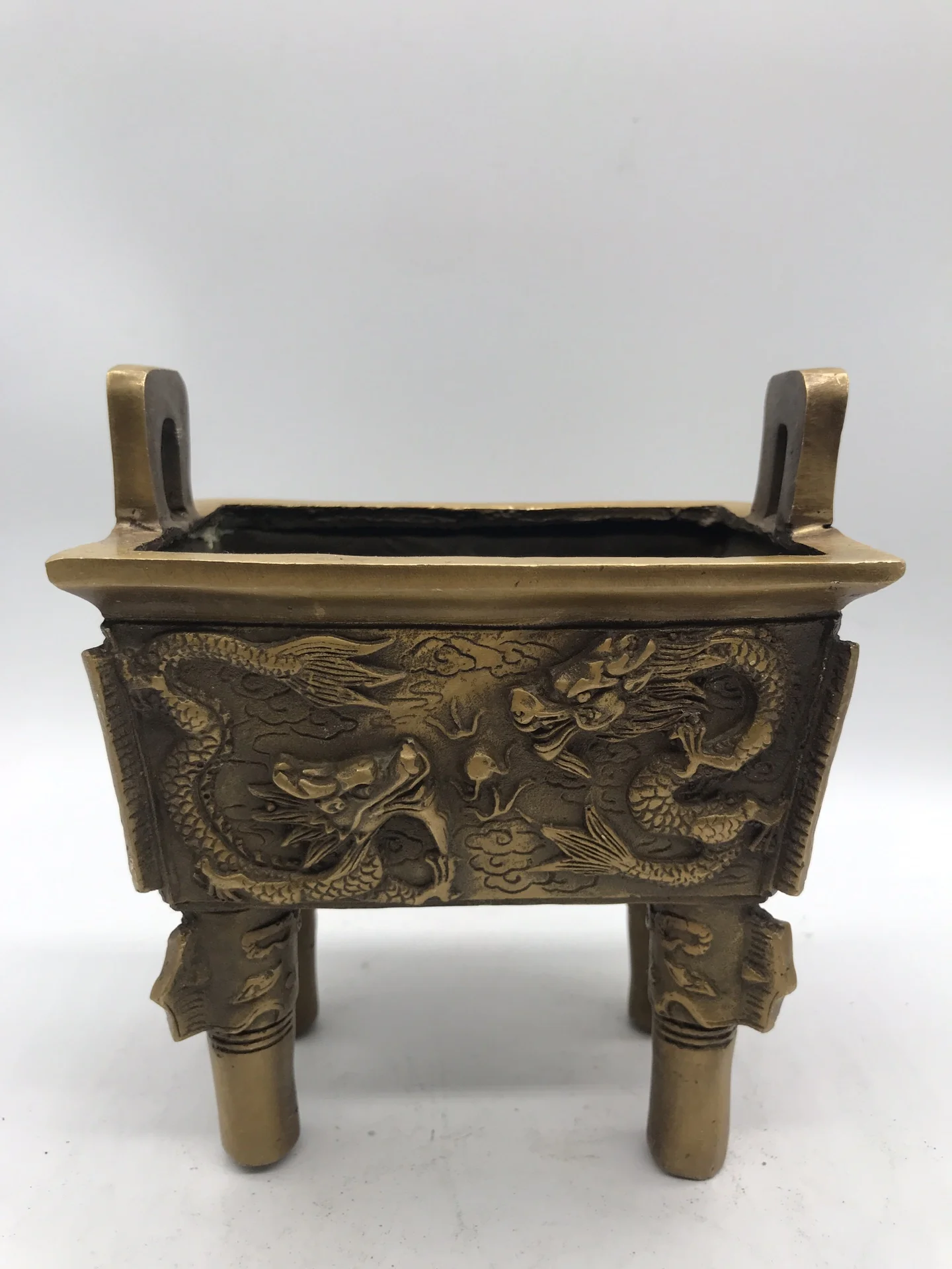 China Fine Workmanship Brass Sculpture Good Luck “Bronze Tripod ” Metal Crafts Home Decoration