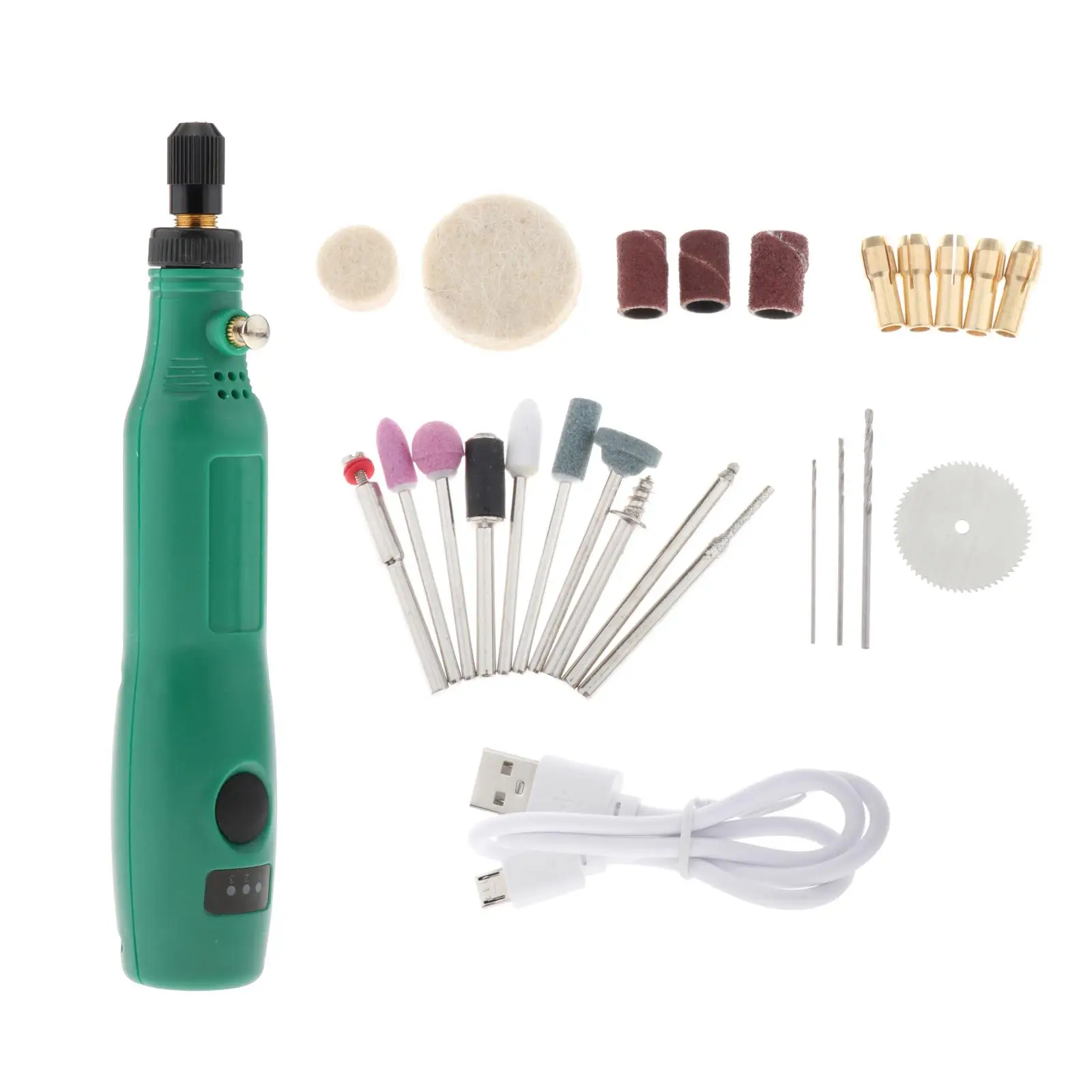 

Cordless Rotary Tool with 5 Collets USB Charging for Delicate & Light DIY