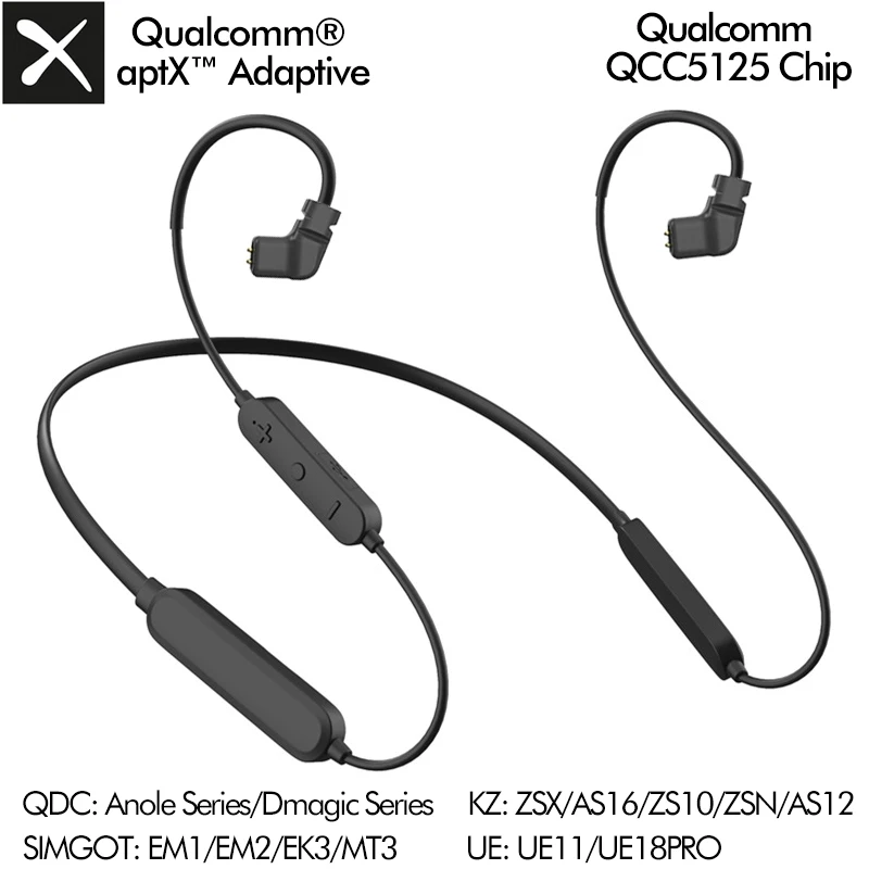 QCC5125 aptX Адаптивное аудио UE/QDC Bluetooth 5 0 наушники беспроводной обновленный кабель